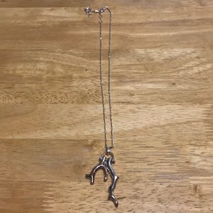 Stella & Dot coral silver necklace